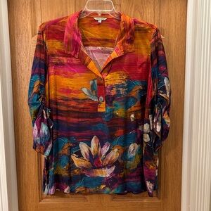 John Mark Colorful Floral Top